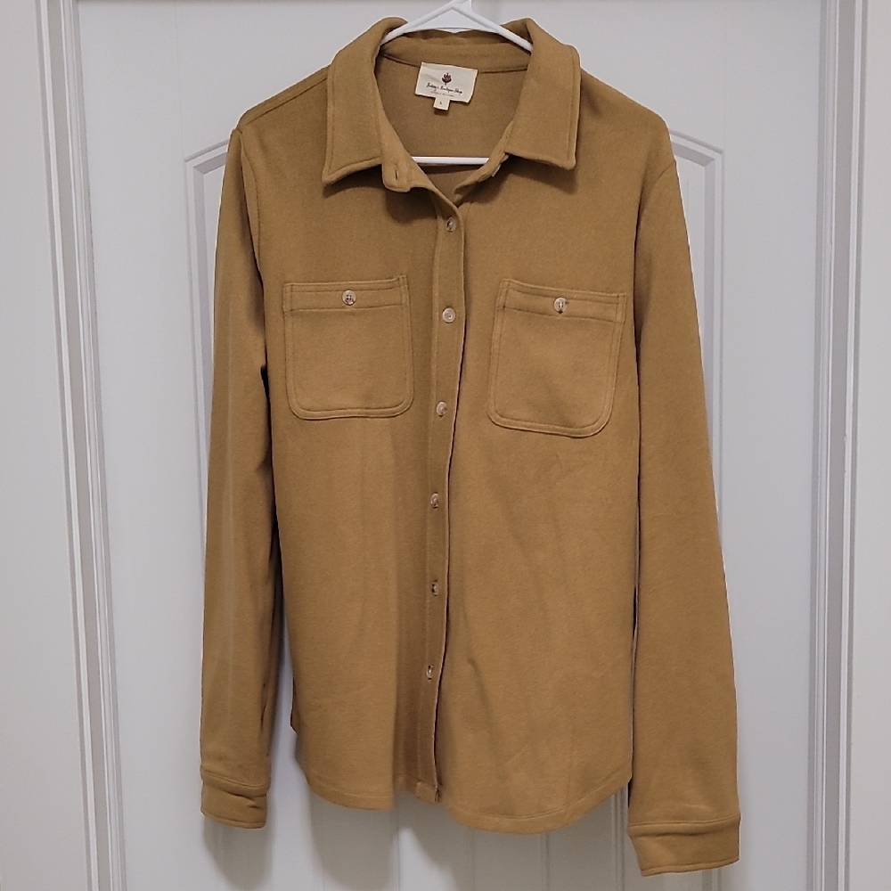 Betsey's Boutique Simple So Soft Shacket In Taupe
